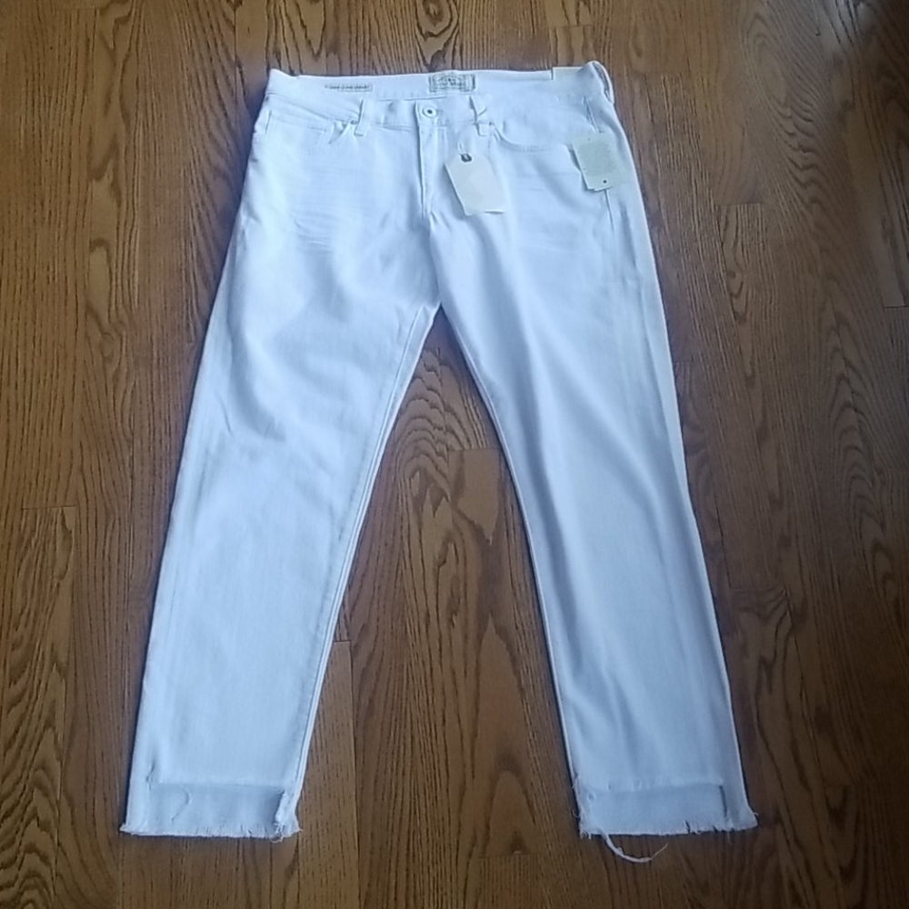 NWT Lucky Brand raw hem white jeans 10/30 - Picture 1 of 6